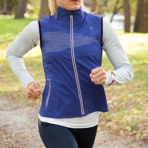 Blue Sleeveless Zip-Up Vest